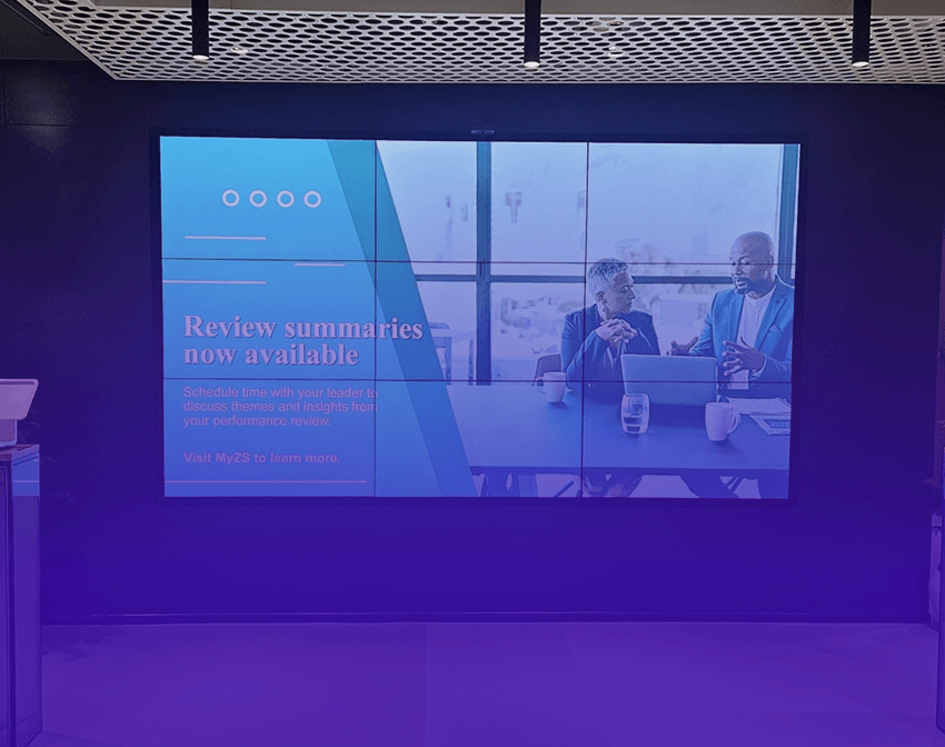 Powering Global Internal Communications with Digital Signage at ZS