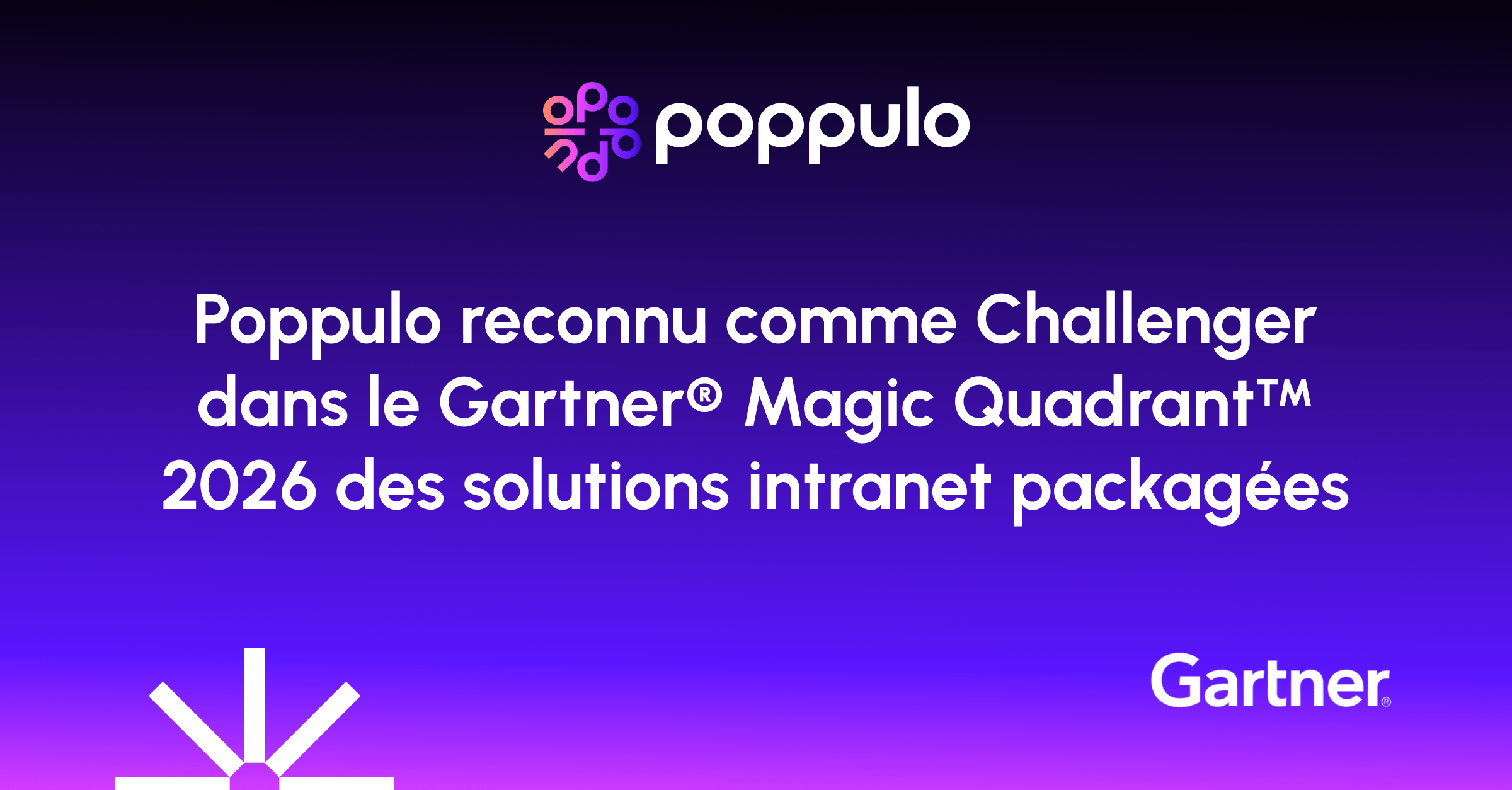 Poppulo reconnu comme Challenger dans le Magic Quadrant™ Gartner® 2026 pour les solutions intranet packagées