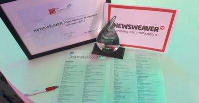 Recognized as one of Ireland’s best workplaces, Newsweaver wins special award for listening to employees