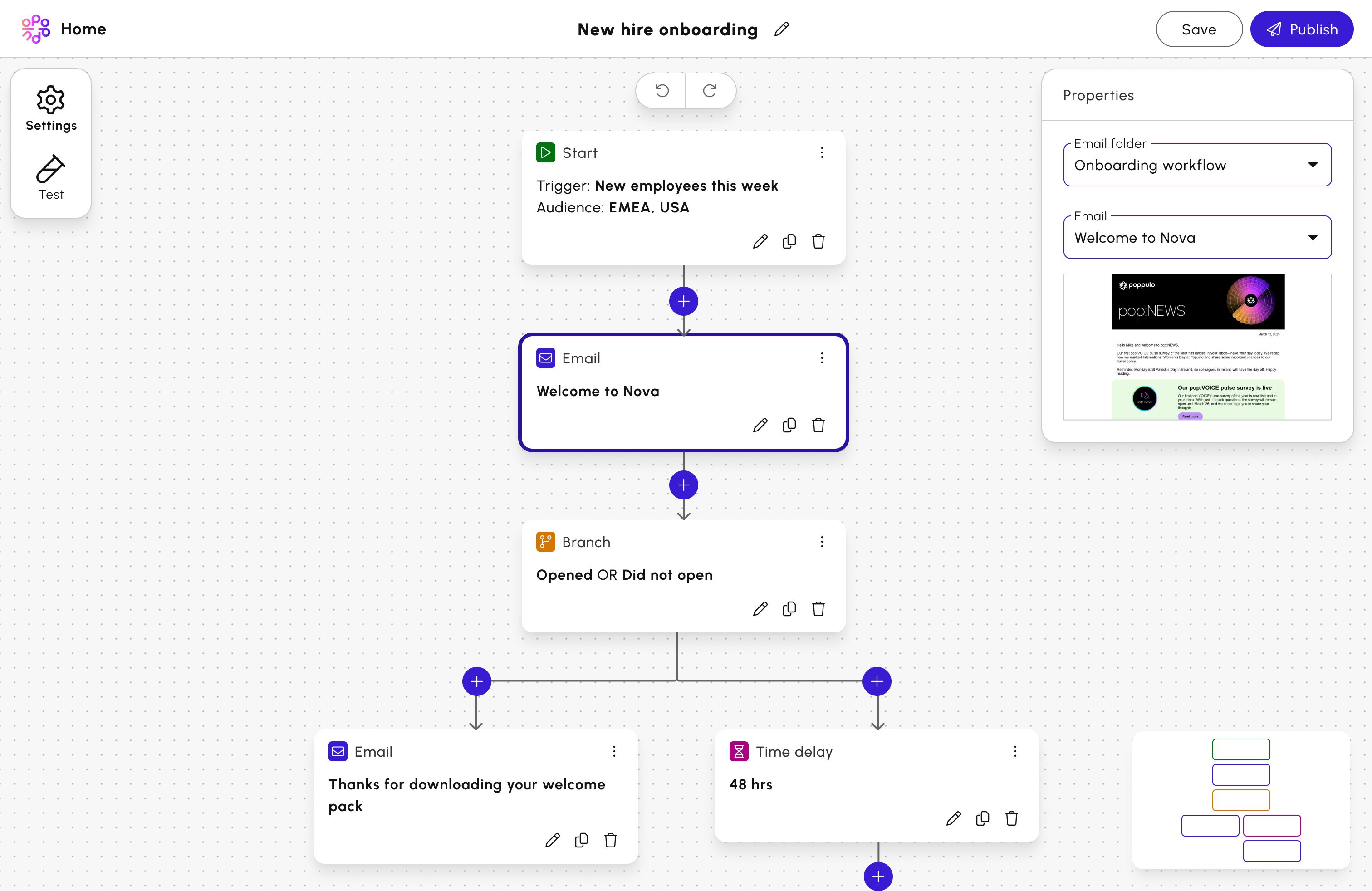 Build drip campaigns and streamline repeat journeys with email workflow automation