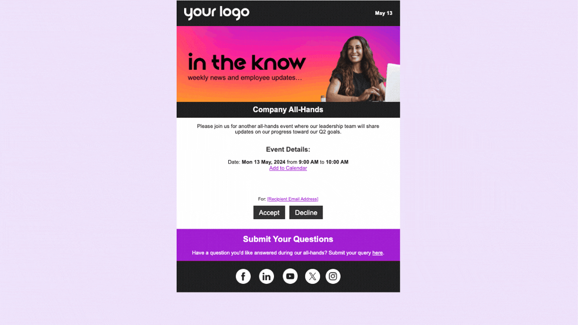 Simple and effective internal event management
