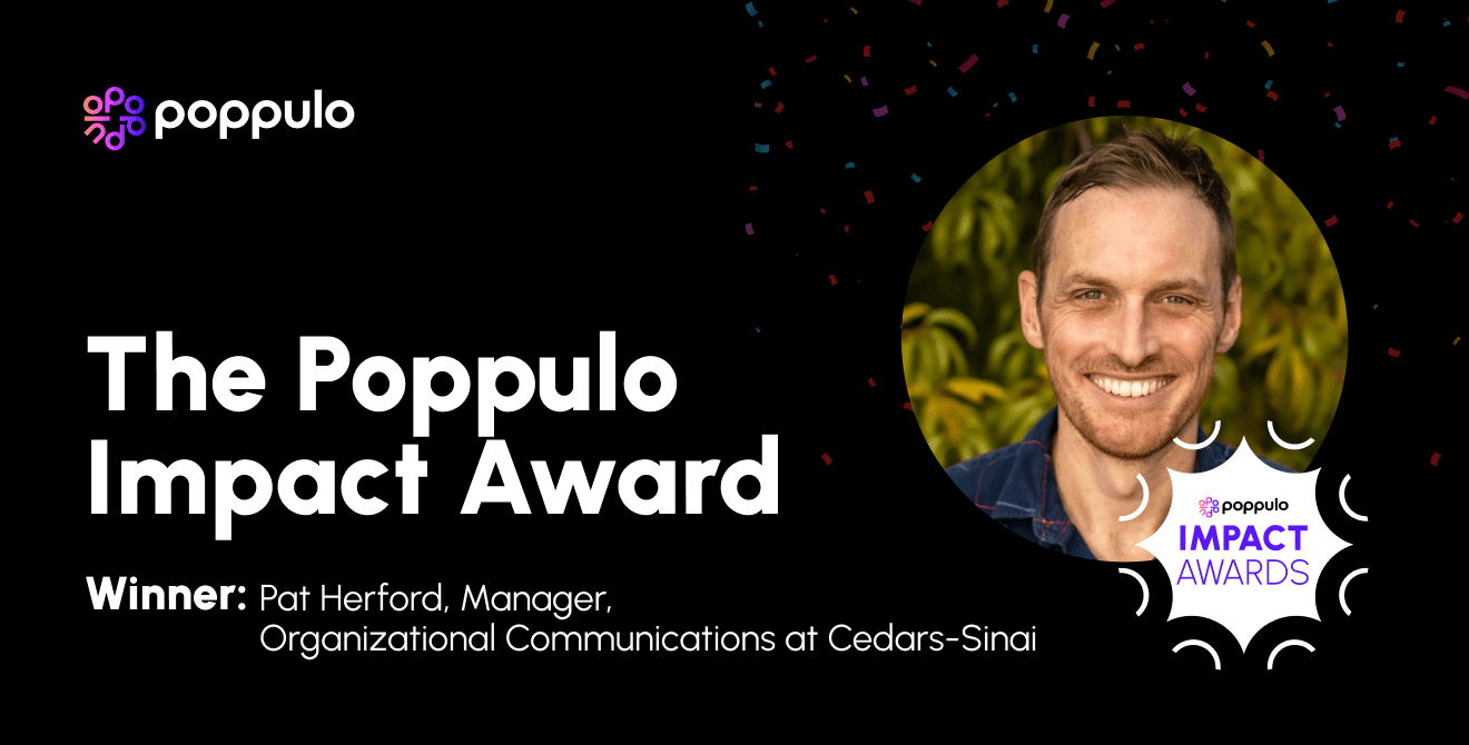 Patrick Herford Recognized with Poppulo Impact Award for Advancing Digital Signage at Cedars-Sinai